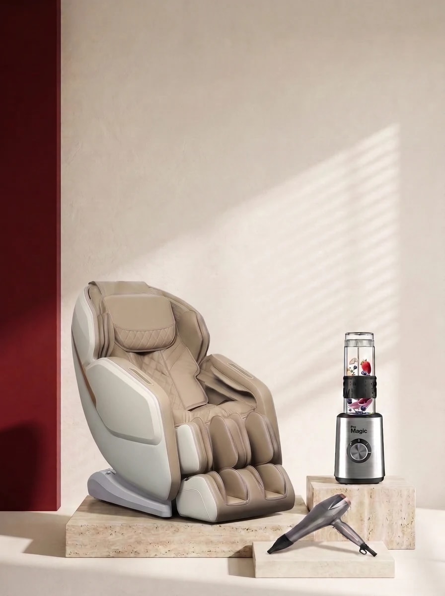 ProMagic products in a bright cream studio