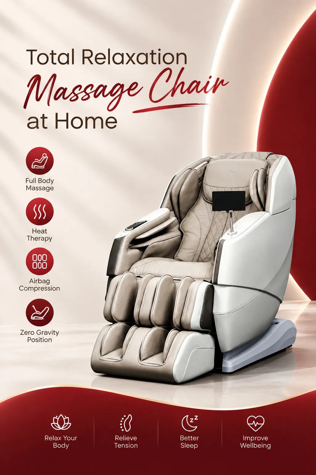 Massage chair in a minimalist studio